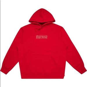 Red MEN SIZE LARGE supreme hoodie